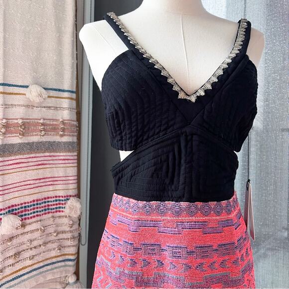 Saylor Black Coral Embellished Sleeveless Mini Dress Women’s Size Small - Picture 2 of 11